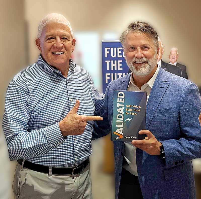 Knox Keith with book, Validated: Add Value. Build Trust. Be Seen.