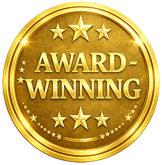 Award winning emblem image for book, Validated